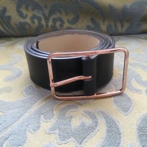 Black Belt Vegan Leather Gold Buckle Medium / Large